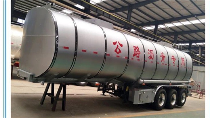 피치 아스팔트 가연 광물 운송을 위한 35000L 유조선 세미 트레일러